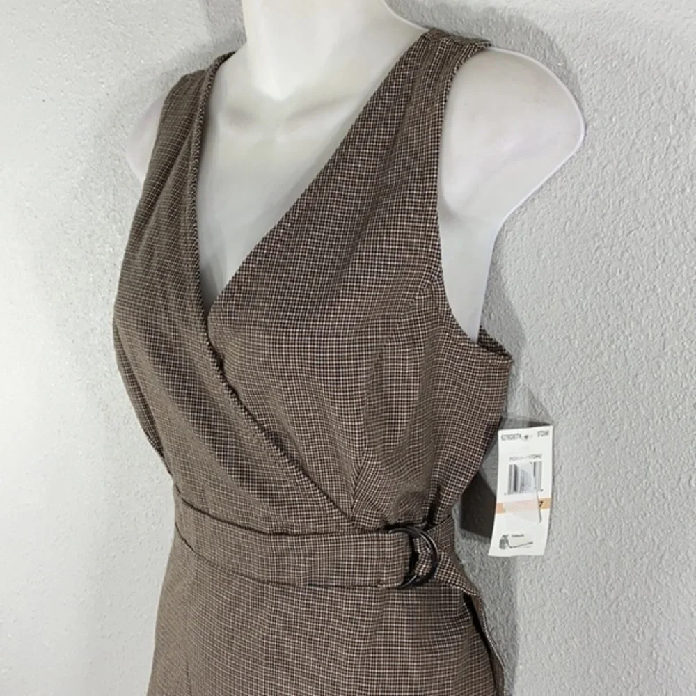 NWT Takara houndstooth plaid print skirttall dress V19